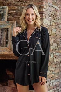 CAMISA M/L ABOTONADA BOLSILLO BORDADO