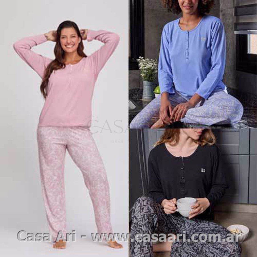 PIJAMA M/L MODAL PANTALON ESTAMPADO