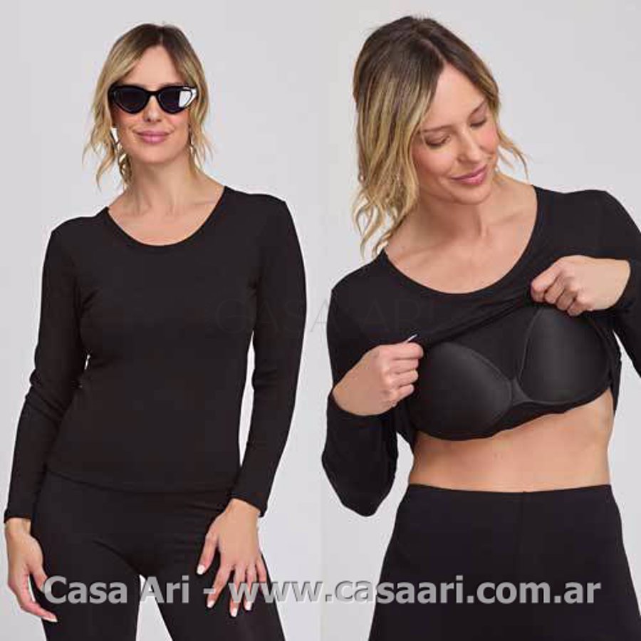 camiseta m/l c/corpiño termica
