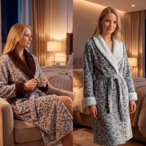 BATA ESTAMPADA ANIMAL CUELLO/PUÑO LISO