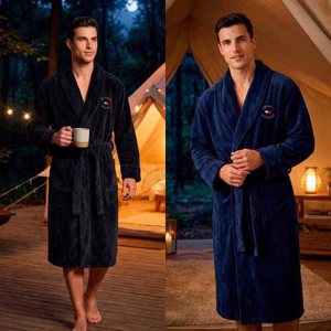 BATA HOMBRE LISA CON BORDADO