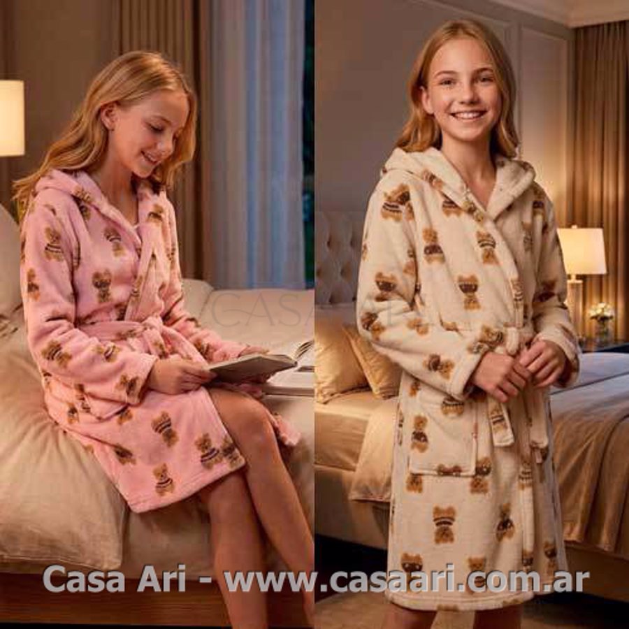 BATA NIÑA CON ESTAMPADA C/CAPUCHA