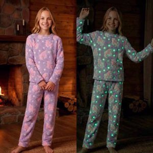 PIJAMA NIÑA FLECCE BRILLA EN OSCURIDAD