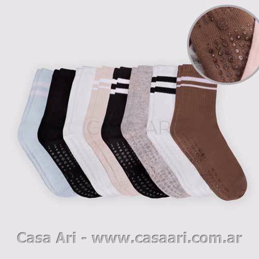 media 1/3 caña dama c/antideslizante x12
