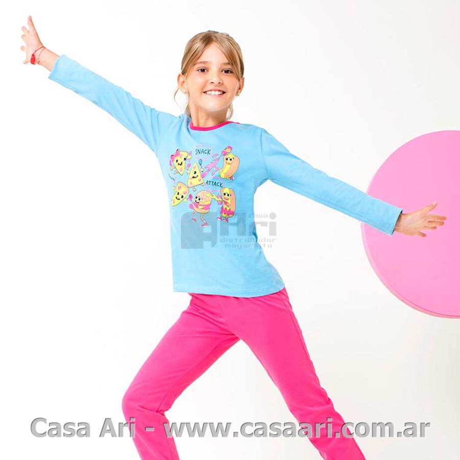 pijama m/l niña pantalon con puño