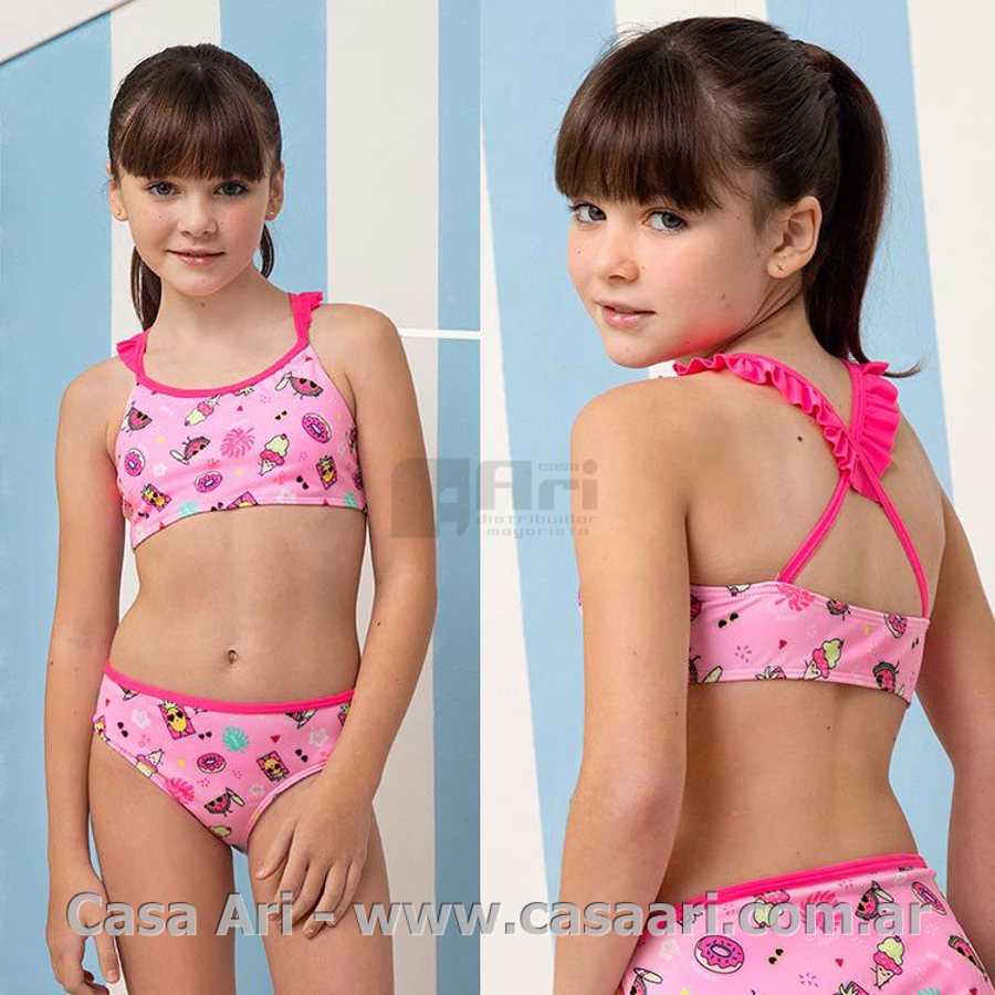 malla 2 piezas top c/volados