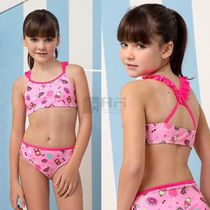 malla 2 piezas top c/volados