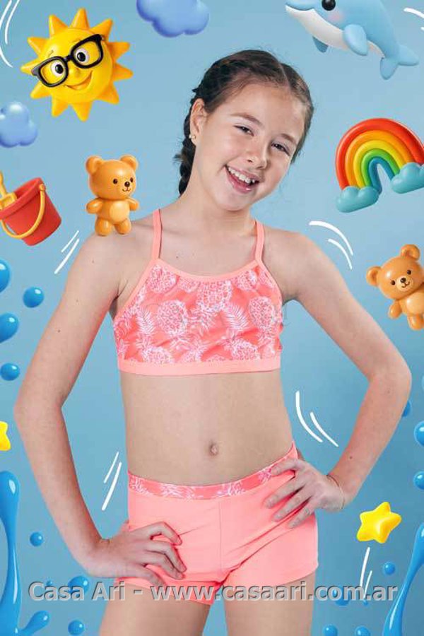 malla niña top + minishort
