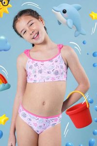 malla niña 2 piezas c/volados