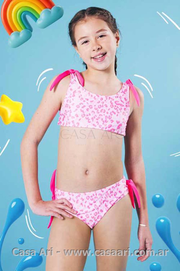 malla niña 2 piezas linea animal print