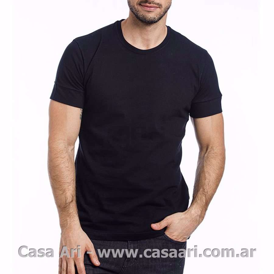 remera m/c c/redondo lisa