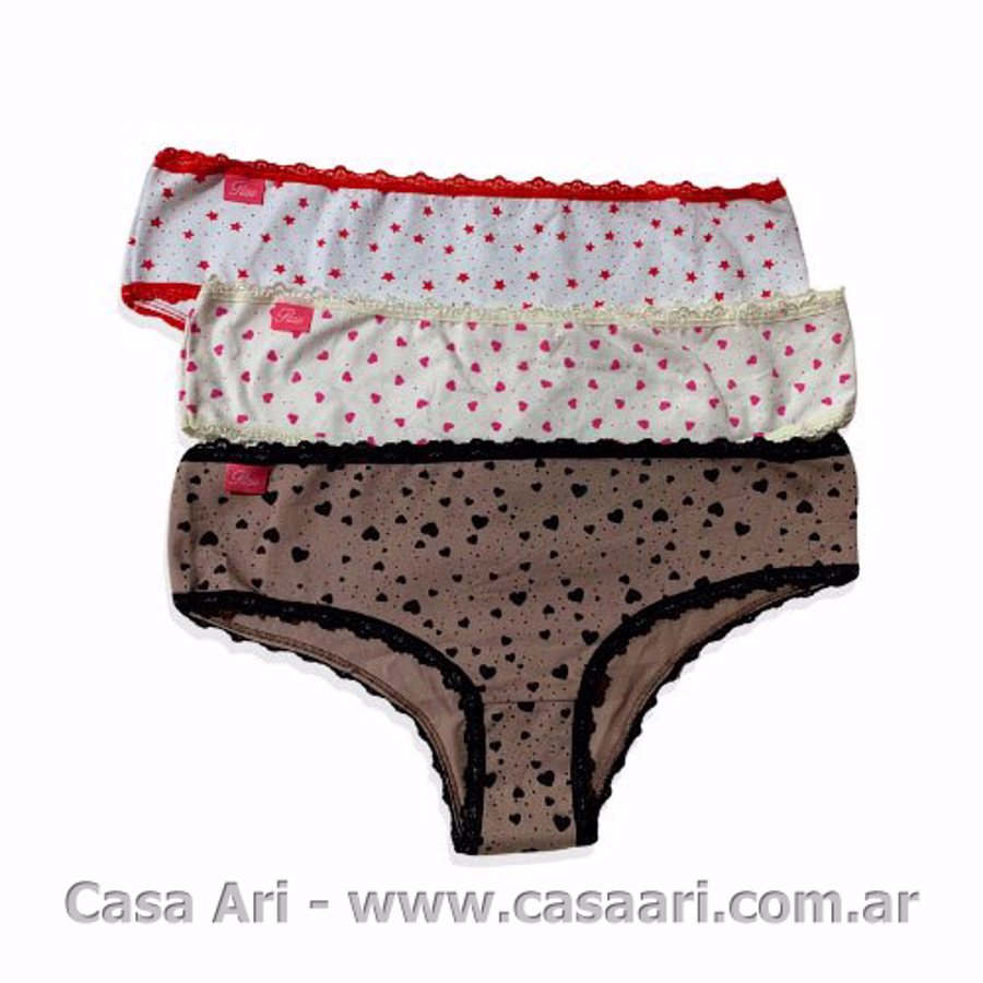 CULOTE PACK X3 ALG/LYCRA ESTAMPADO