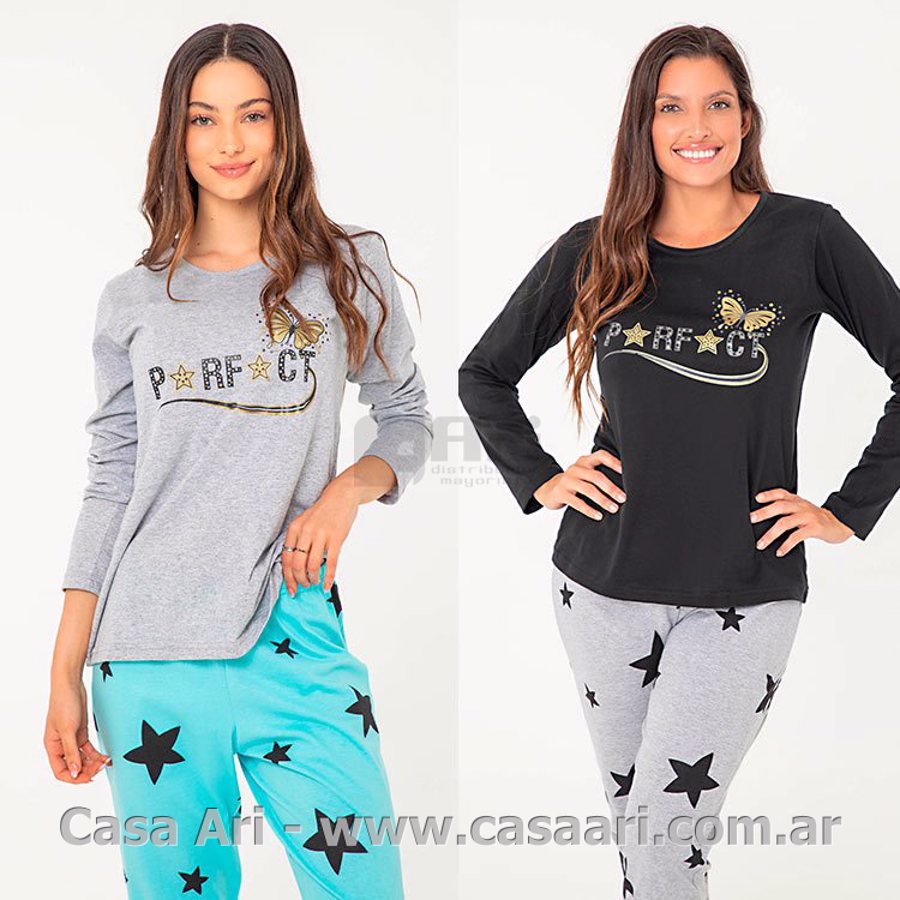 pijama m/l pantalon estampado