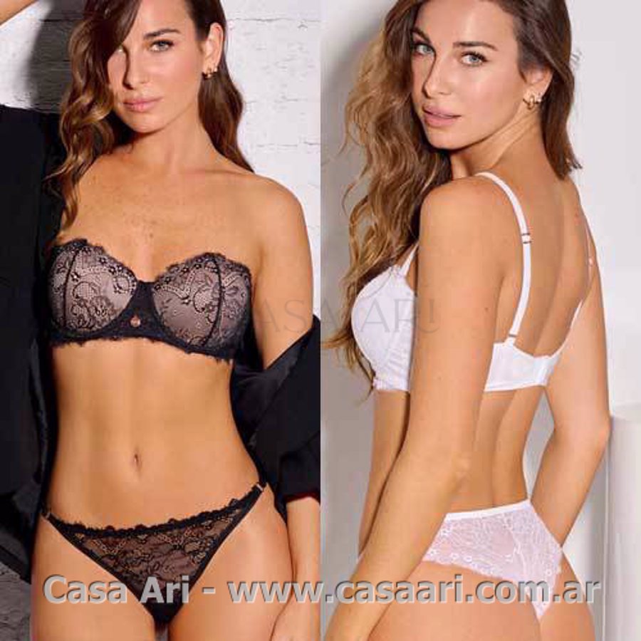 conj.strapless puntilla tricot