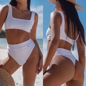 malla 2 piezas cintura doble tiro alto