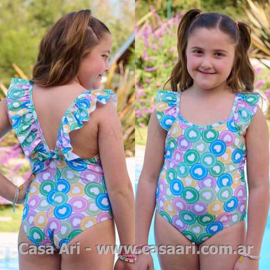 malla entera estampada corazones