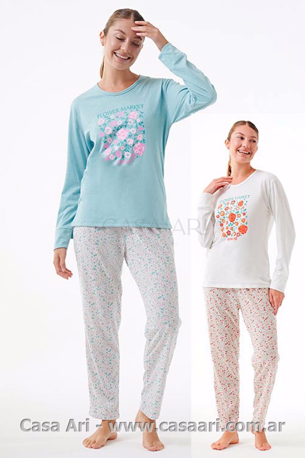 pijama m/l flower estampado