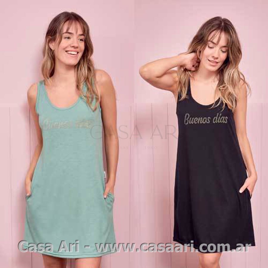 CAMISON SIN MANGAS BUENOS DIAS STRAS