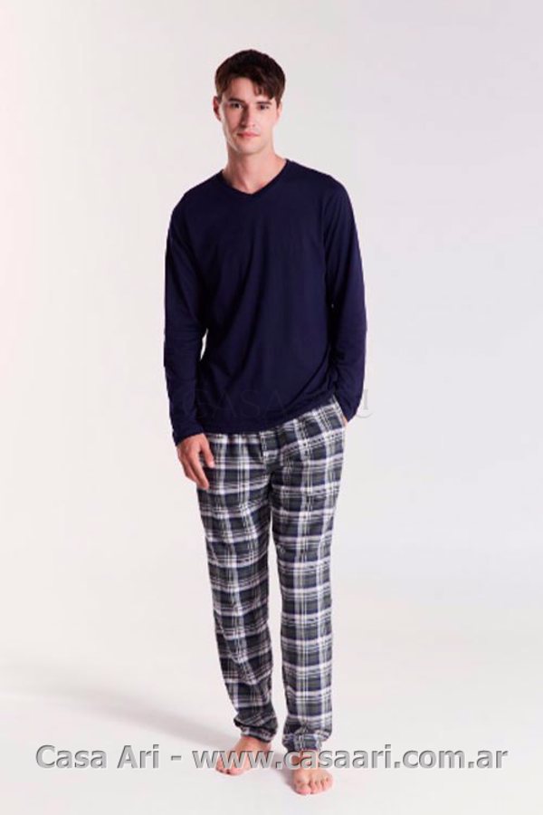 pijama m/l c/v pantalon viyela