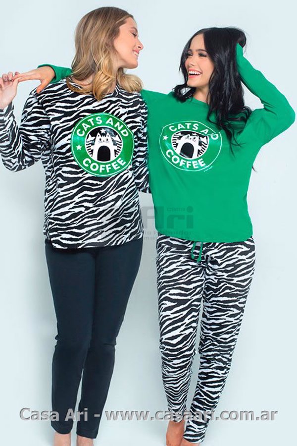 PIJAMA M/L JUVENIL CATS AND COFFEE